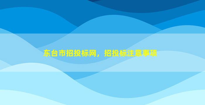 东台市招投标网，招投标注意事项