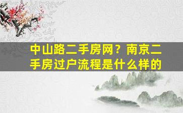 中山路二手房网？南京二手房过户流程是什么样的