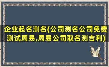 企业起名测名(*测名*免费测试周易,周易*取名测吉利)