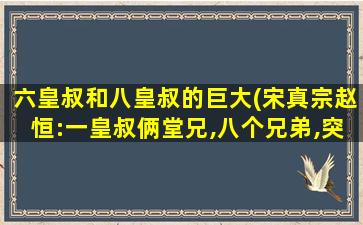 六皇叔和八皇叔的巨大(宋真宗赵恒:一皇叔俩堂兄,八个兄弟,突围称帝有多难)