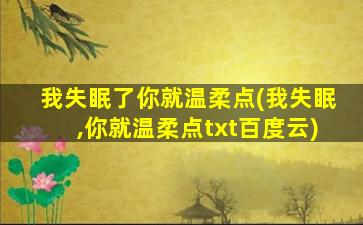 我失眠了你就温柔点(我失眠,你就温柔点txt百度云)