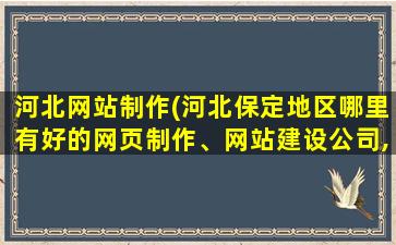 河北网站制作(河北保定地区哪里有好的网页制作、网站建设*,而且收费低)