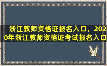 浙江教师资格证报名入口，2020年浙江教师资格证考试报名入口插图