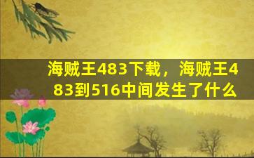 海贼王483下载，海贼王483到516中间发生了什么