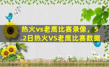 热火vs老鹰比赛录像，5.2日热火VS老鹰比赛数据