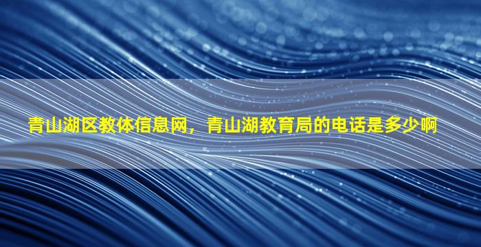 青山湖区教体信息网，青山湖教育局的电话是多少啊